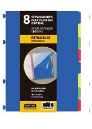 BOLSA SEPARADORES A4 EXTRA-FUERTE 8 PESTAÑAS PARA NOTEBOOK