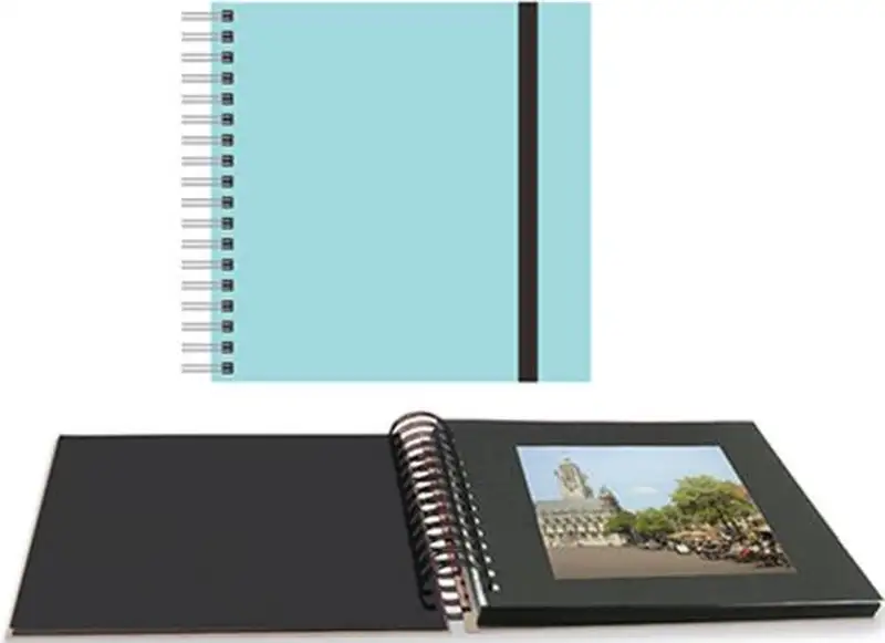 ALBUM FOTOS ESPIRAL 25X25 UNICOLOR PASTEL AZUL