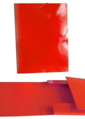 CARPETA SOLAPAS FOLIO PLASTICO BRILLO LASER ROJO