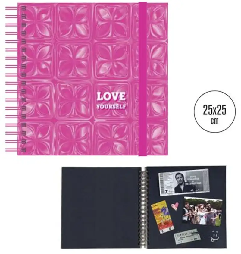 ALBUM DE FOTOS RECORDATORIO 25X25 CM PINK LOVE