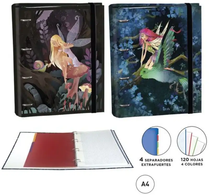 CAJA 2 CARPEBLOCKS A4 120H 4 SEPARADORES HADAS SURTIDAS