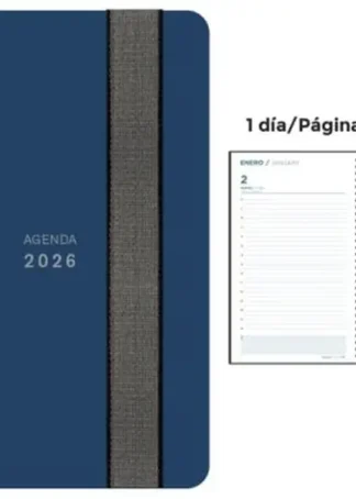 AGENDA ANUAL ESPIRAL 2026 PP DP AZUL OSCURO 4º