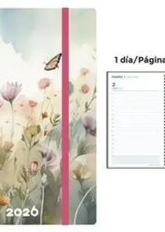 AGENDA ANUAL ESPIRAL 2026 PP DP DECORADA MARIPOSA 4º