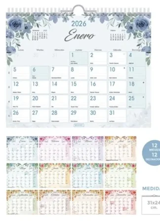 CALENDARIO PARED 2026 VINTAGE 31X24 CM