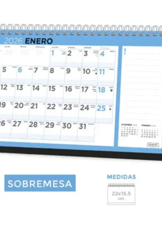 CALENDARIO SOBREMESA 2026 BASIC 22X15,5 CM