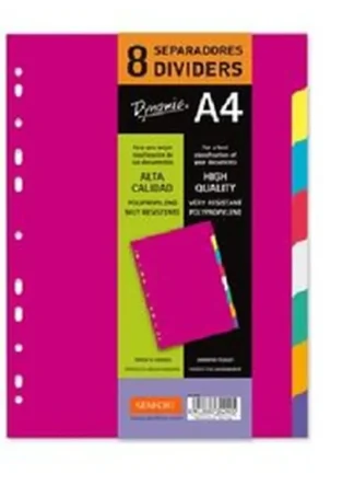 BOLSA SEPARADORES A4 EXTRA-FUERTE 8 PESTAÑAS MULTITALADRO