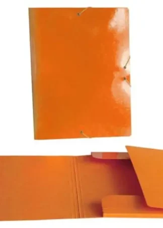 CARPETA SOLAPAS FOLIO PLASTICO BRILLO LASER NARANJA