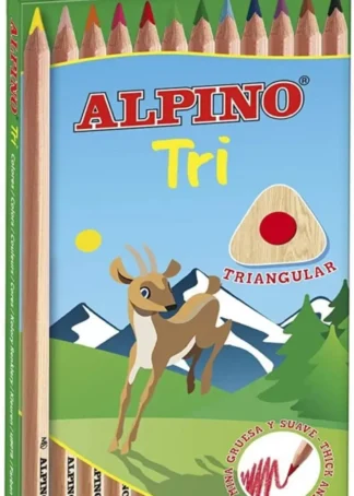 ESTUCHE 12 LAPICES DE COLORES ALPINO TRI COLORES SURTIDOS