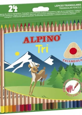 ESTUCHE 24 LAPICES DE COLORES ALPINO TRI COLORES SURTIDOS