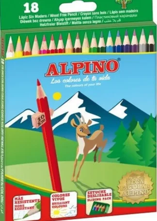 ESTUCHE 18 LAPICES COLORES ALPINO SURTIDOS
