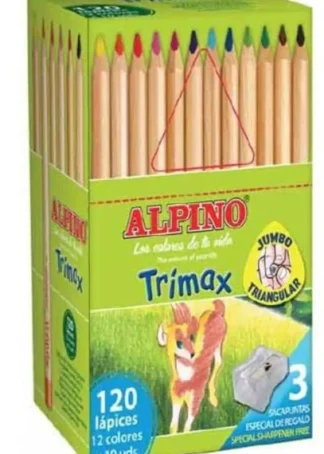 PACK 120 LAPICES COLORES ALPINO TRIMAX JUMBO