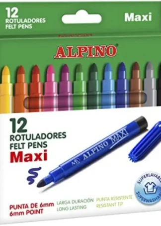 ESTUCHE 12 ROTULADORES ALPINO MAXI PUNTA GRUESA