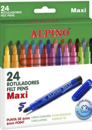 ESTUCHE 24 ROTULADORES ALPINO MAXI PUNTA GRUESA