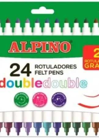 ESTUCHE 20+4 ROTULADORES DOBLE PUNTA FINA/GRUESA ALPINO
