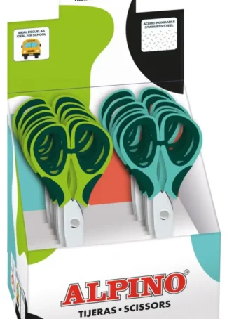 EXP 12 TIJERA ESCOLAR 13CM ALPINO COLORFUL