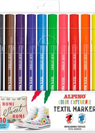 ESTUCHE 10 ROTULADORES TEXTIL MARKER COLORES SURTIDOS