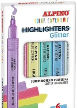 ESTUCHE 6 MARCADORES COLORES GLITTER SURTIDOS