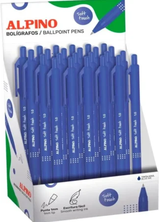 EXP 24 BOLIGRAFO ALPINO SOFT TOUCH PUNTA 1,0MM TINTA AZUL