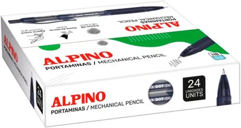C/24 PORTAMINAS + GOMA ALPINO DOT PENCIL 0,5MM HB