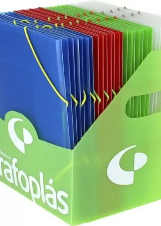 PAQ/28 CARPETA A5 GOMAS Y SOLAPAS POLIPROPILENO COLORGRAF
