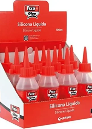 C/12 BOTE COLA DE SILICONA LIQUIDA 100ML FIXO