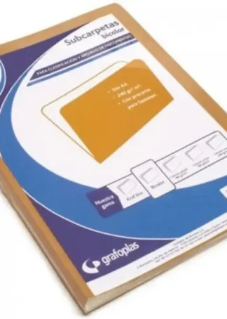 PAQ/25 SUBCARPETAS A4 KRAFT BICOLOR 240G.