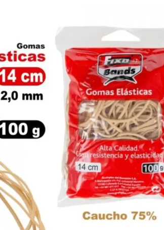 BOLSA 100G GOMAS ELASTICAS Nº14 2MMX14CM FIXO