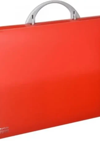 MALETIN PORTADOCUMENTOS ROJO PP TRANSLUCIDO 345X245X40MM