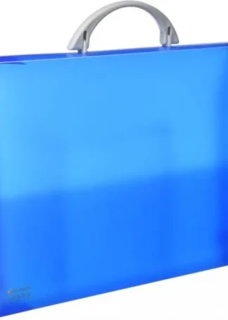 MALETIN PORTADOCUMENTOS AZUL PP TRANSLUCIDO 345X245X40MM