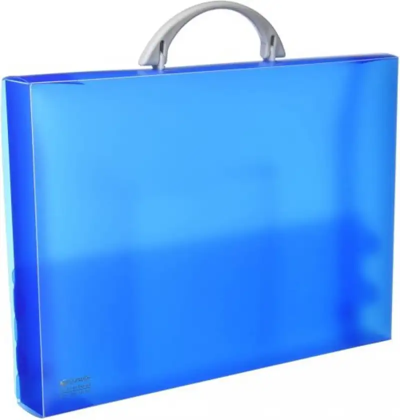 MALETIN PORTADOCUMENTOS AZUL PP TRANSLUCIDO 345X245X40MM