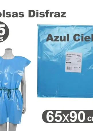 PACK/25 BOLSAS PLASTICO PARA DISFRACES 65X90CM AZUL