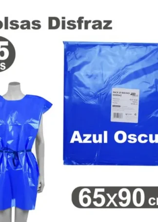 PACK/25 BOLSAS DE PLASTICO PARA DISFRACES 65X90CM AZUL OSCU