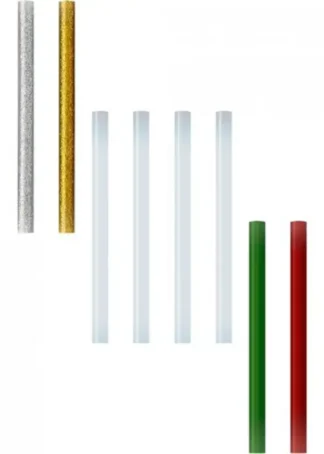 BLISTER 12 RECAMBIOS BARRA SILICONA 7,5MM GLITTER