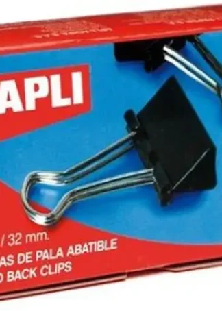 PACK 12 CAJAS 12 PINZAS PALA ABATIBLE 32MM GRAFOPLAS