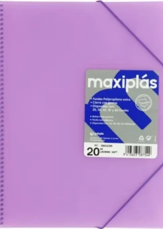 CARPETAS A4 40 FUNDAS A4 ESPIRAL MAXIPLAS LAVANDA SOFT