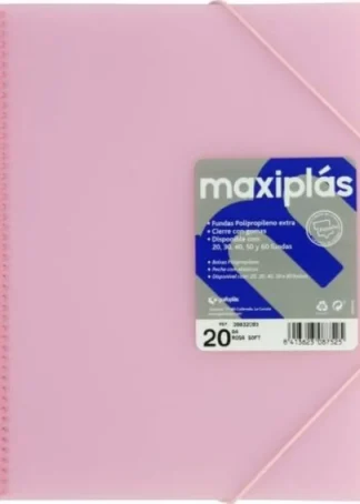 CARPETAS A4 50 FUNDAS A4 ESPIRAL MAXIPLAS ROSA SOFT
