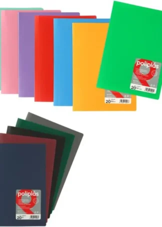 C/12 CARPETA Fº 20 FUNDAS SOLDADAS OPACAS POLIPLAS SURTIDOS