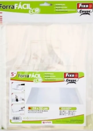 PAQ/5 FORRO LIBROS AJUSTABLE 29X52CM FORRAFACIL PP