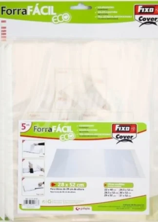 PAQ/5 FORRO LIBROS AJUSTABLE 30X52CM FORRAFACIL PP