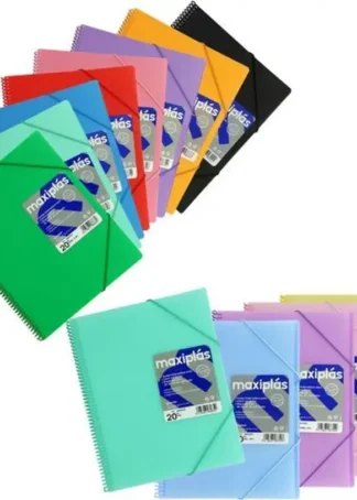 PAQ/14 CARPETAS A4 30 MULTIFUNDAS ESPIRAL MAXIPLAS POLIPROP