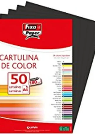 PAQ/50 CARTULINAS FIXO A4 180G. NEGRO