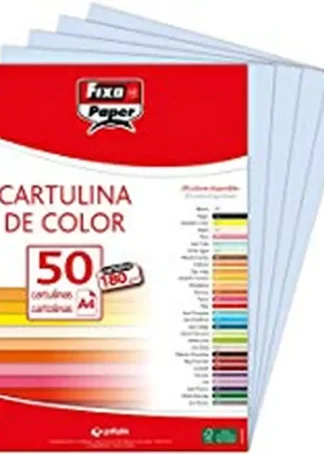 PAQ/50 CARTULINAS FIXO A4 180G. AZUL CIELO