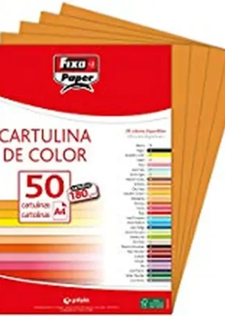 PAQ/50 CARTULINAS FIXO A4 180G. AVELLANA