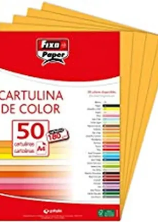 PAQ/50 CARTULINAS FIXO A4 180G. ORO VIEJO