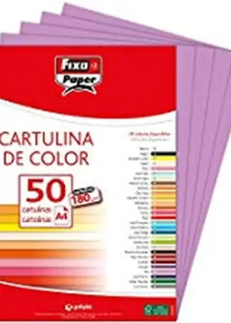 PAQ/50 CARTULINAS FIXO A4 180G. LILA