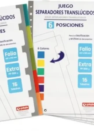 BOLSA SEPARADORES Fº EXTRA-FUERTE 6 PESTAÑAS MULTITALADRO