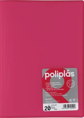 CARPETA Fº 50 FUNDAS SOLDADAS TRANSLUCIDAS FUCSIA