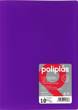 CARPETA Fº 30 FUNDAS SOLDADAS TRANSLUCIDAS VIOLETA