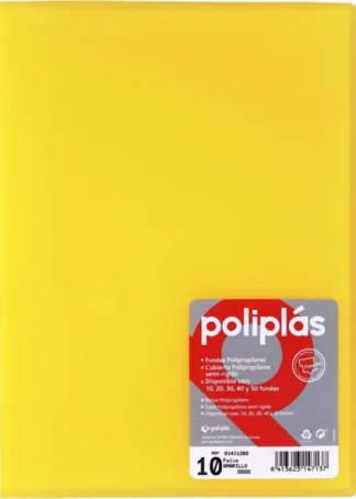 CARPETA Fº 30 FUNDAS SOLDADAS TRANSLUCIDAS AMARILLO