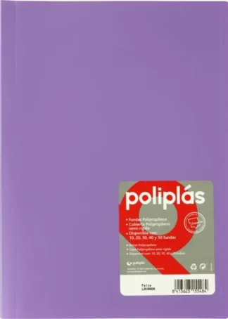 CARPETA Fº 50 FUNDAS SOLDADAS OPACAS LAVANDA POLIPLAS